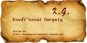 Kovásznai Gergely névjegykártya