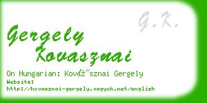 gergely kovasznai business card
